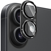 NORTHJO edzett üveg fémkerettel a kamera lencséinek védelmére iPhone 17-hez - fekete