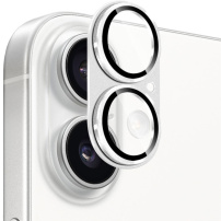 NORTHJO edzett üveg fémkerettel a fényképezőgép lencséinek védelmére iPhone 17-hez - ezüst