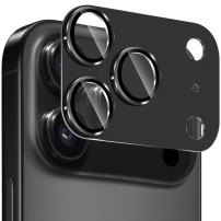 NORTHJO edzett üveg fémkerettel a kamera lencséinek védelmére iPhone 17 Pro Max-hez - fekete