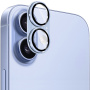 ENKAY edzett üveg csiszolt kerettel a fényképezőgép lencséinek védelmére iPhone 17-hez - kék
