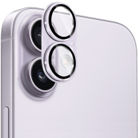 ENKAY edzett üveg csiszolt kerettel a fényképezőgép lencséinek védelmére iPhone 17-hez - lila
