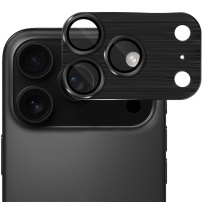 ENKAY edzett üveg csiszolt kerettel a fényképezőgép lencséinek védelmére iPhone 17 Pro Max készülékhez - fekete