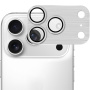 ENKAY edzett üveg csiszolt kerettel az iPhone 17 Pro Max fényképezőgép lencséinek védelmére - ezüst