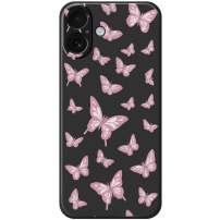 Védőtok pillangó mintával iPhone 17-hez - fekete