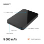 FIXED MagZen 5 Crystal Qi2 vezeték nélküli MagSafe powerbank USB-C porttal - 5 000 mAh - fekete