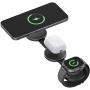 ENERGEA AluMag Trio Qi2 3 az 1-ben összecsukható vezeték nélküli MagSafe töltő iPhone / Apple Watch / AirPods készülékekhez - 15W - sötétkék