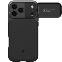 Spigen Optik Armor strapabíró tok kameravédővel és MagSafe funkcióval iPhone 17 Pro készülékhez - fekete