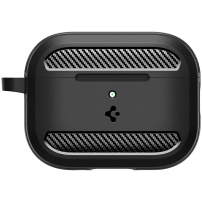 Spigen Rugged Armor strapabíró tok karabinerrel AirPods Pro 3-hoz - fekete