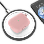 Szilikon tok karabinerrel és zsinórral az elvesztés ellen AirPods Pro 3 -hoz - bézs