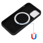 Szilikon tok MagSafe-vel iPhone 14-hez - fekete