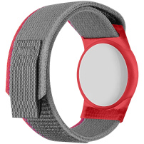 Nylon csuklópánt stílusú Trail Loop AirTag 1 / 2 tok - piros-szürke