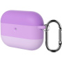 Szilikon tok csíkokkal és karabinerrel AirPods Pro 3-hoz - lila