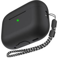 AhaStyle szilikon tok hurokkal AirPods Pro 3-hoz - fekete