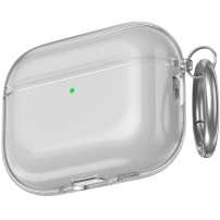 AhaStyle átlátszó tok karabinerrel AirPods Pro 3-hoz - szürke