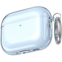 AhaStyle átlátszó tok karabinerrel AirPods Pro 3-hoz - kék