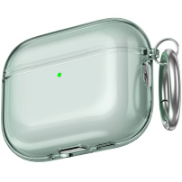 AhaStyle átlátszó tok karabinerrel AirPods Pro 3 számára - zöld
