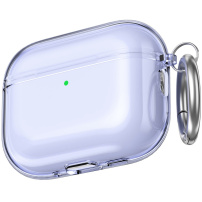 AhaStyle átlátszó tok karabinerrel AirPods Pro 3-hoz - lila