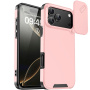 Matt tok csúsztatható kameratakaróval iPhone 17 Pro Max - rózsaszín