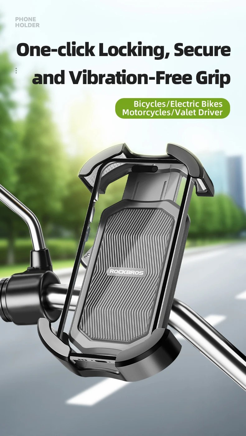 ROCKBROS HW-128 tartó kerékpárhoz és motorhoz visszapillantó tükörhöz iPhone-hoz - fehér