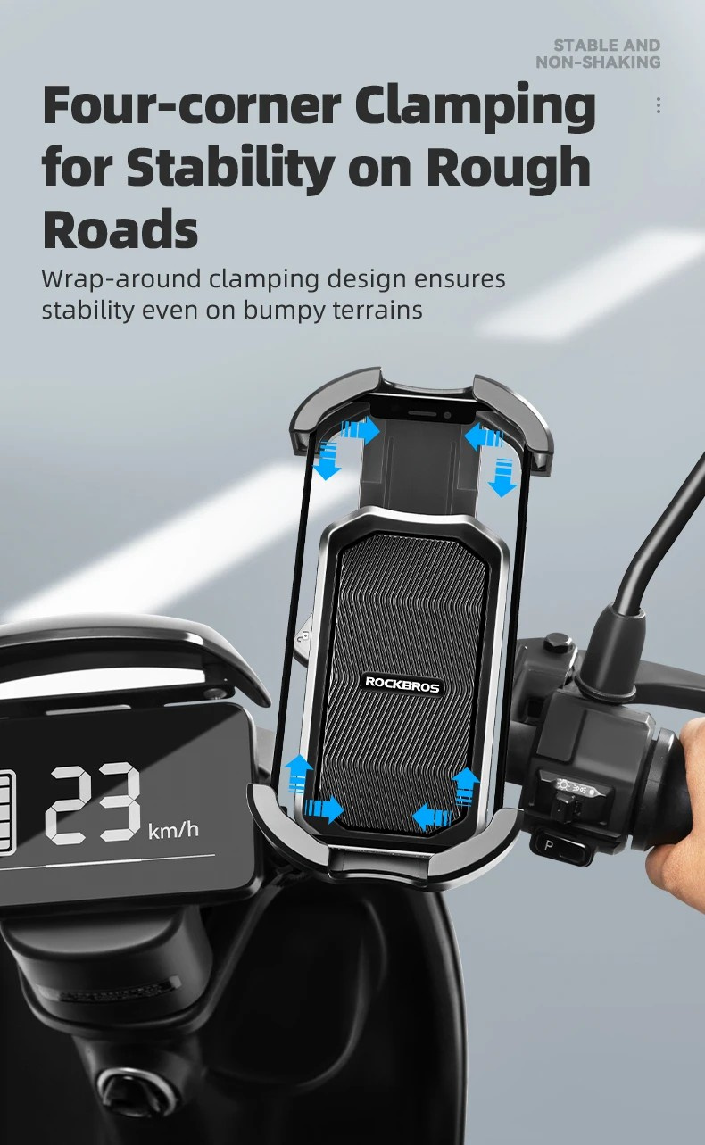 ROCKBROS HW-128 tartó kerékpárhoz és motorhoz visszapillantó tükörhöz iPhone-hoz - fehér