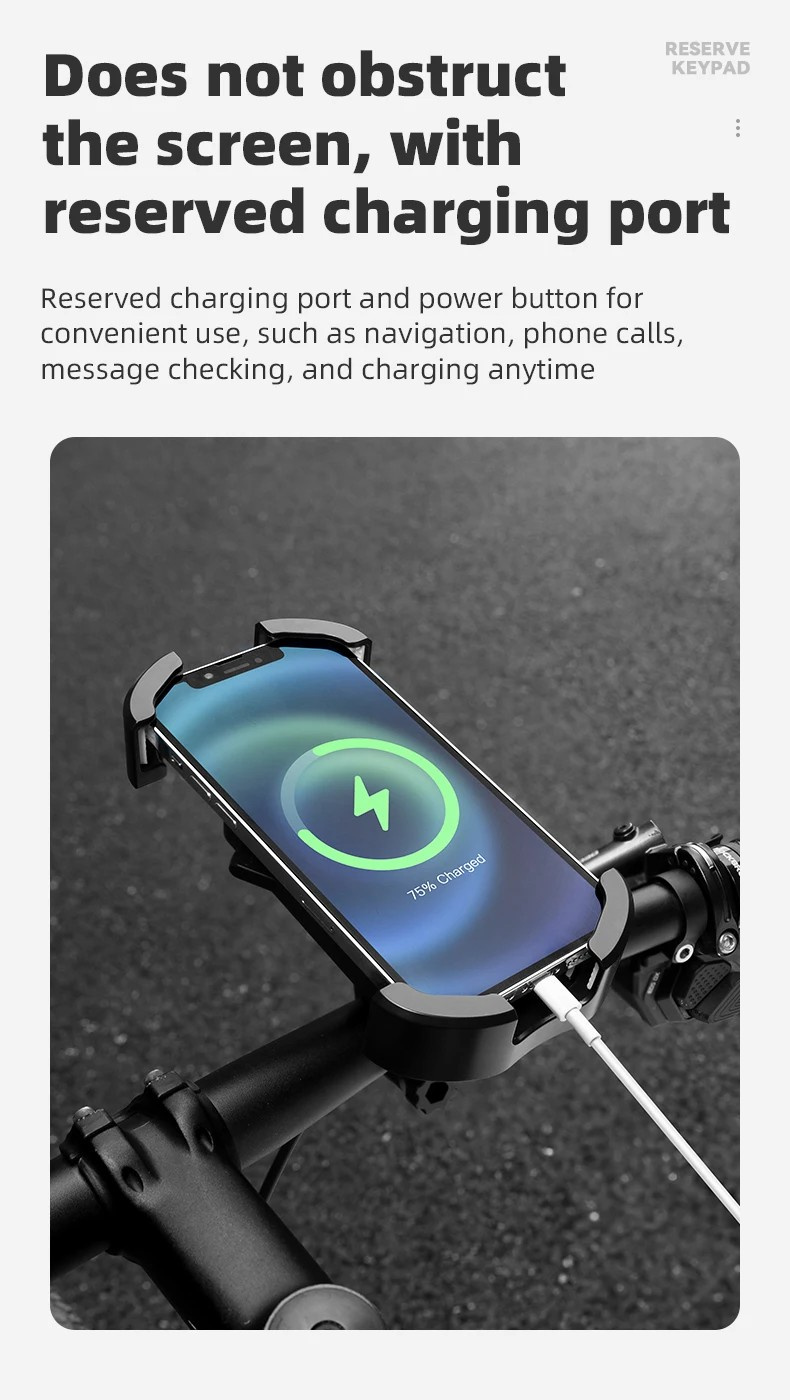ROCKBROS HW-128 tartó kerékpárhoz és motorhoz kormányra iPhone-hoz - fehér