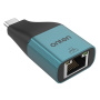 ONTEN UC101H ethernet adapter - RJ45 - USB-C - petrolkék