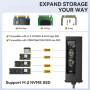 ESSAGER ES-HB01 6 az 1-ben hub - SSD / HDMI / 2x USB-C / 2x USB-A - USB-C - sötétszürke