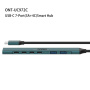 ONTEN UC972C 7 az 1-ben hub - 4x USB-C / 3x USB-A USB-C-re - petrolkék