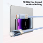ESSAGER Crystal Clear fonott USB-C - Lightning kábel - 1 m - rózsaszín