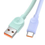ESSAGER ES-X73 fonott töltő- és adatkábel - USB-A - USB-C - 25 cm - zöld-rózsaszín
