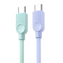ESSAGER ES-X73 szövetbevonatú töltő- és adatkábel - USB-C - USB-C - 1 m - menta lila