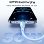 JOYROOM S-A59 töltő- és adatkábel - USB-C - Lightning - 1,2 m - narancssárga