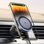 UGREEN mágneses autós tartó szellőzőrácsba vezeték nélküli töltéssel iPhone-hoz - sötétszürke