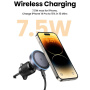 UGREEN mágneses autós tartó szellőzőrácsba vezeték nélküli töltéssel iPhone-hoz - sötétszürke
