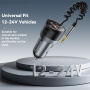 ESSAGER ES-CC20 Bluetooth FM transmitter autóba USB-C / USB-A portokkal és 3,5 mm jack kábellel - 35W - szürke