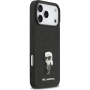 Karl Lagerfeld Fix csillogó fém Ikonik tok iPhone 17 Pro Max-hez - fekete