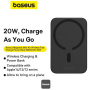 Baseus Magnetic Mini Air vezeték nélküli MagSafe power bank USB-C porttal - 6 000 mAh - fekete