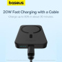 Baseus Magnetic Mini Air vezeték nélküli MagSafe power bank USB-C porttal - 6 000 mAh - fekete