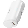 Baseus Kompakt powerbank beépített Lightning csatlakozóval és USB-C porttal - 5 000 mAh - fehér