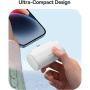 Baseus Kompakt powerbank beépített Lightning csatlakozóval és USB-C porttal - 5 000 mAh - fehér
