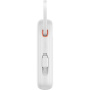 Baseus QPow2 powerbanka integrovanými USB-C kábelekkel és USB-C / USB-A portokkal - 10 000 mAh - fehér