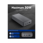 Spigen Essential power bank portokkal 2x USB-C / USB-A - 30 000 mAh - szürke