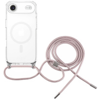 FIXED MagPure Neck átlátszó tok zsinórral és MagSafe-el iPhone Air-hez - rózsaszín