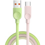 ESSAGER ES-X73 fontott töltő- és adatkábel - USB-A - USB-C - 1 m - zöld-rózsaszín