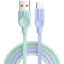 ESSAGER ES-X73 szövött töltő- és adatkábel - USB-A - USB-C - 2 m - mentol-lila
