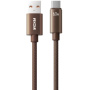 WEKOME WDC-63a font töltő- és adatkábel - USB-A - USB-C - 1,2 m - barna