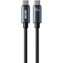 WEKOME WDC-64 szövetbevonatú töltő- és adatkábel - USB-C - USB-C - 1,2 m - fekete