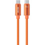 WEKOME WDC-64 fonott töltő- és adatkábel - USB-C - USB-C - 1,2 m - narancssárga