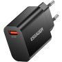ESSAGER S9 GaN gyorstöltő adapter USB-A porttal - 18W - fekete