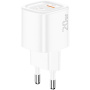 ESSAGER ES-CD54 mini gyorstöltő adapter USB-C / USB-A portokkal - 20W - fehér